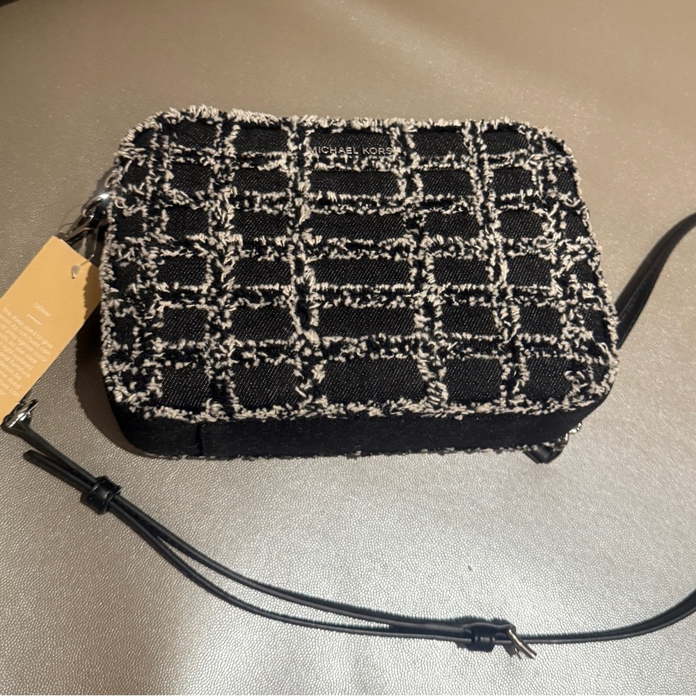 Michael Kors NWT Black Denim Crossbody Bag - Picture 7 of 13
